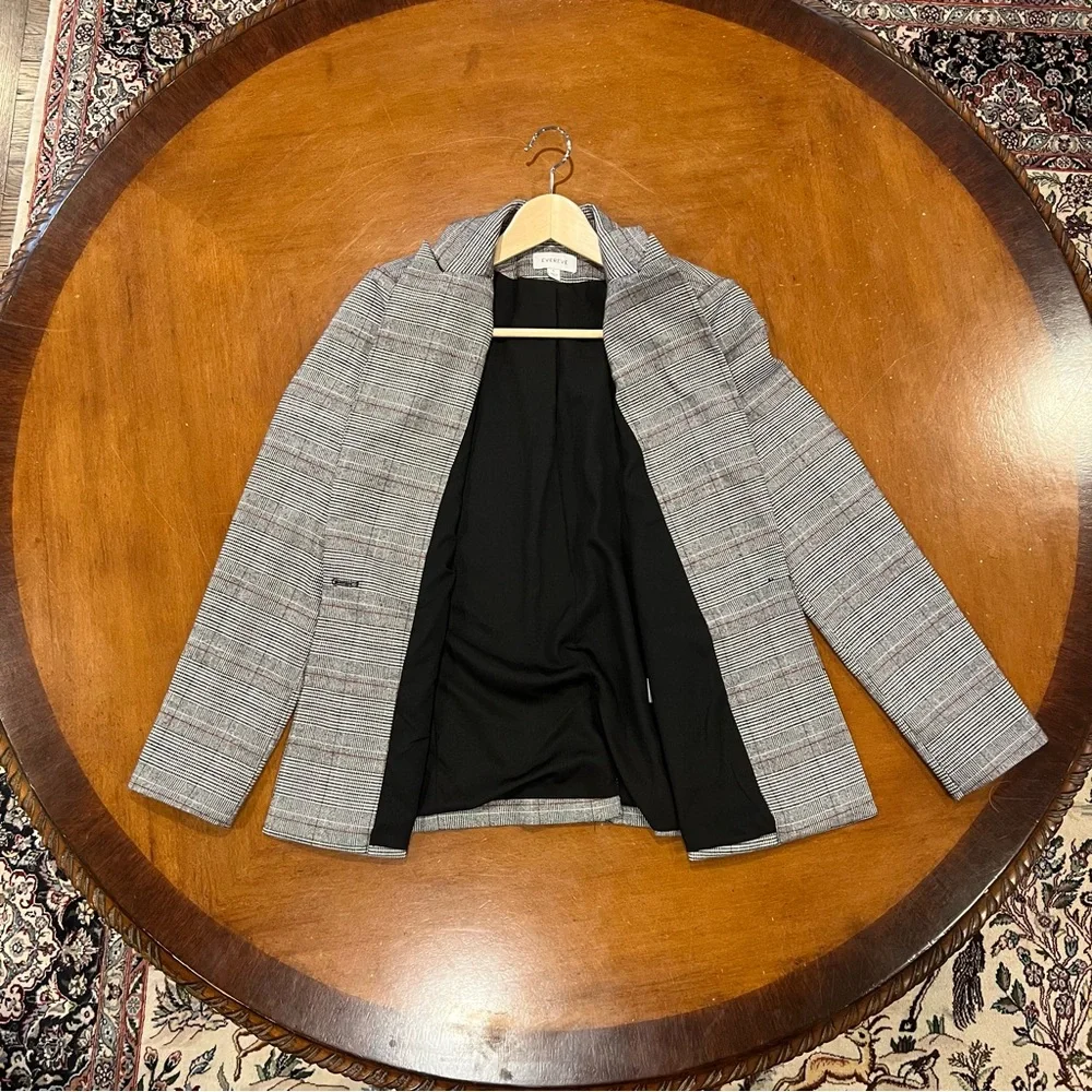 Evereve Dawson Plaid Blazer Grey Multi Small Careerwear Office Button‎ Front